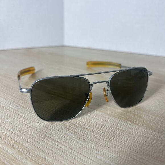 Randolph Engineering Aviator Sunglasses 5 1/2 Matte Chrome AF-52-20